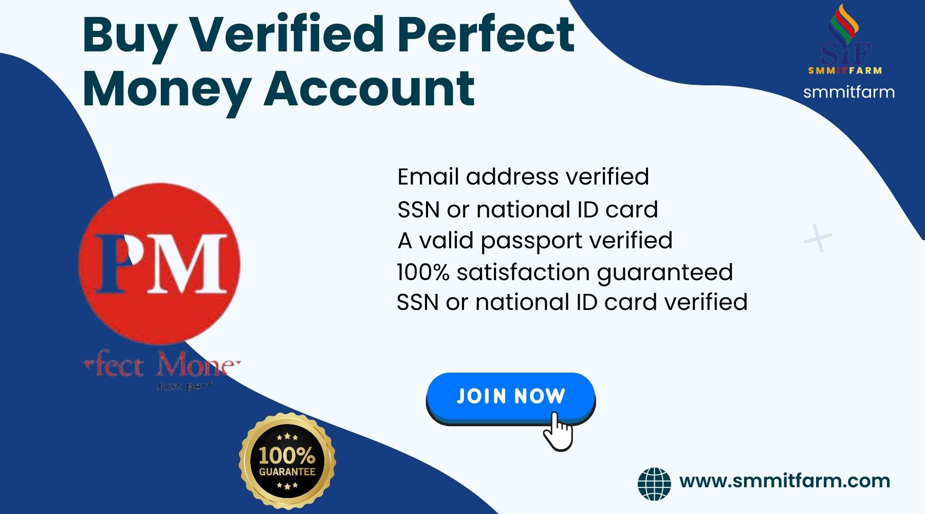 Buy verified perfect money account from smmitfarm with all genuine owner documents such as SSN, Bank account access, and transaction history.